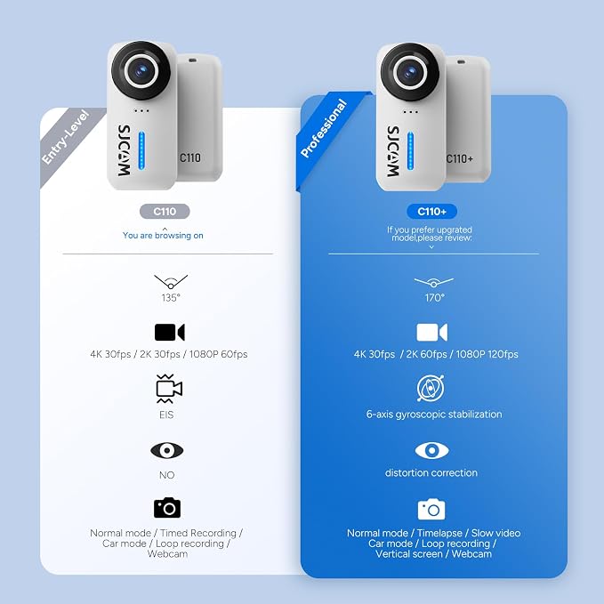 SJCAM 4K Pocket Cam, Tiny Action Camera, Mini Stabilized Body Camera & Portable - Image 2
