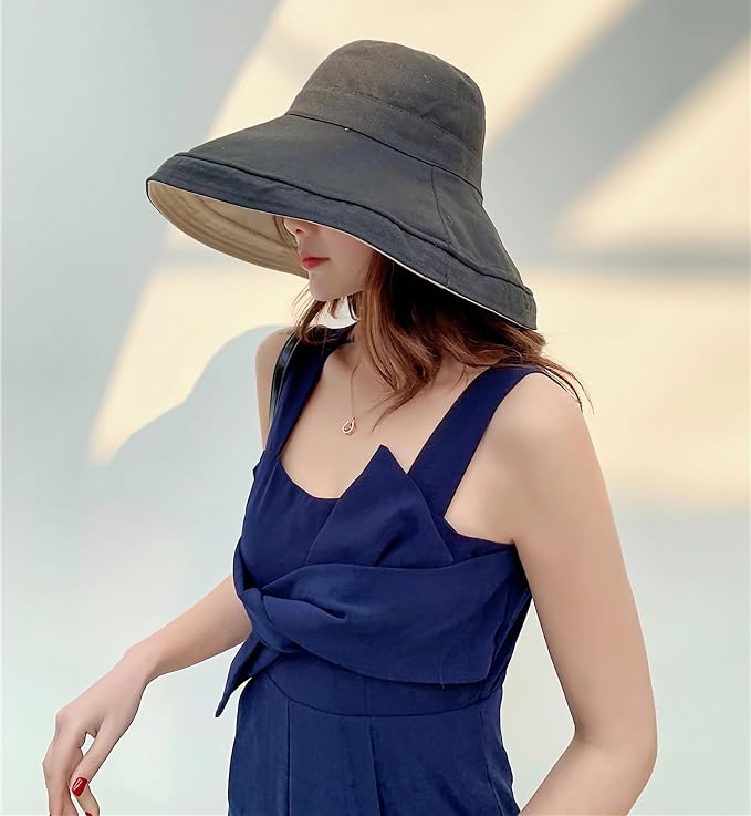 Women Wide Brim Sun Hats Metal Wired Edge Summer UV Protection Beach Fishing Hat - Image 8