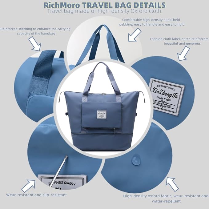 Large Capacity Foldable Travel Bag, Expandable lightweight Carry on Bag - Image 5