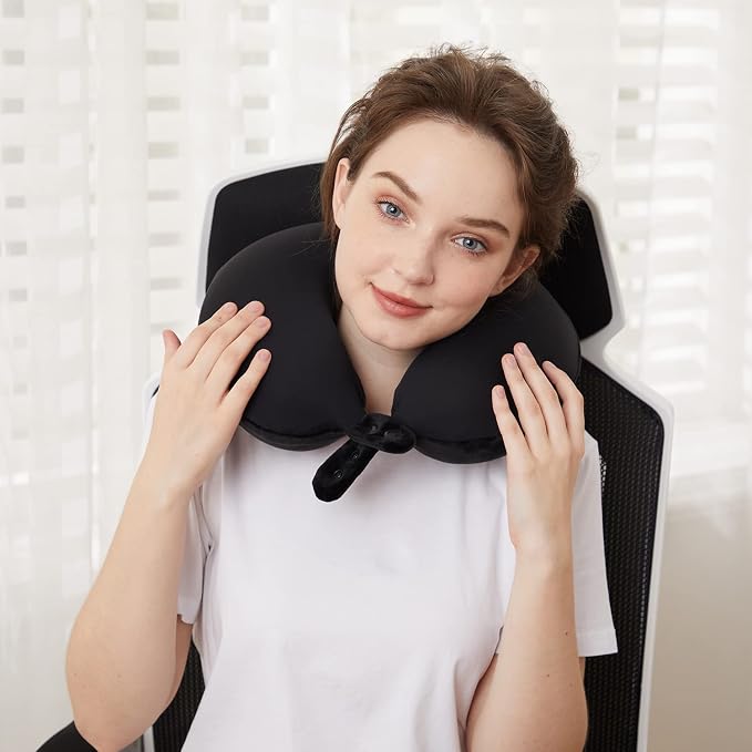 Travel Pillow, Best Memory Foam Neck Pillow Head Support Soft Pillow - Image 4
