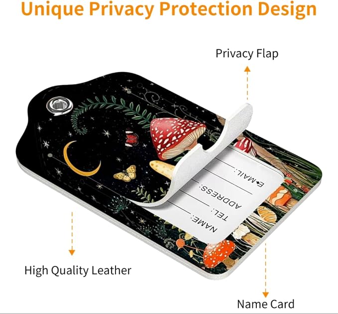 2 Pack Luggage Tag for Suitcase, Cute Unique Leather Bag Tags Identifiers - Image 2