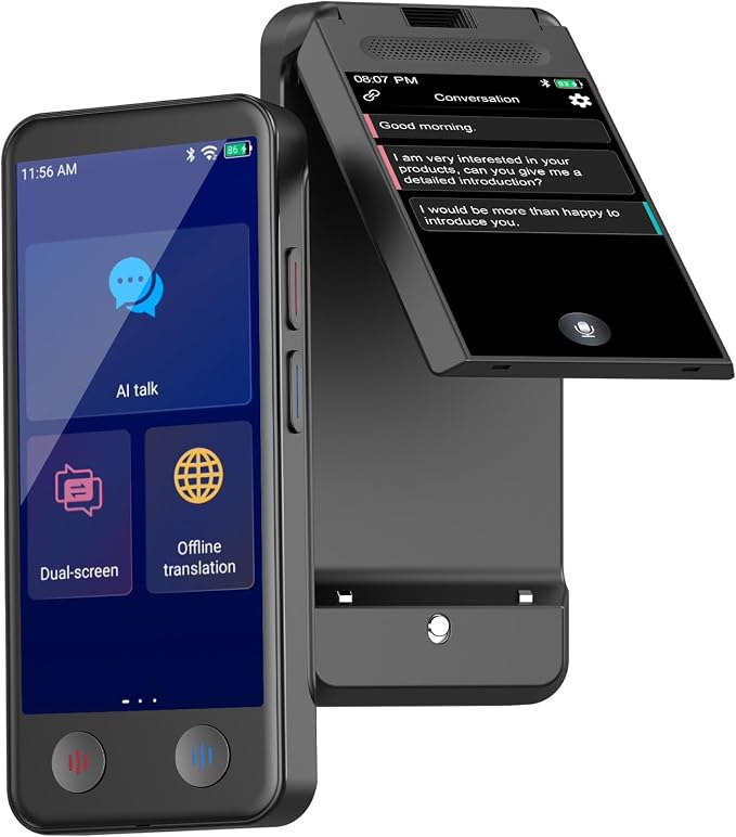 Language Translator Device No WiFi Needed, Dual Screen Real Time Translator Two by iTourDeviceTrans