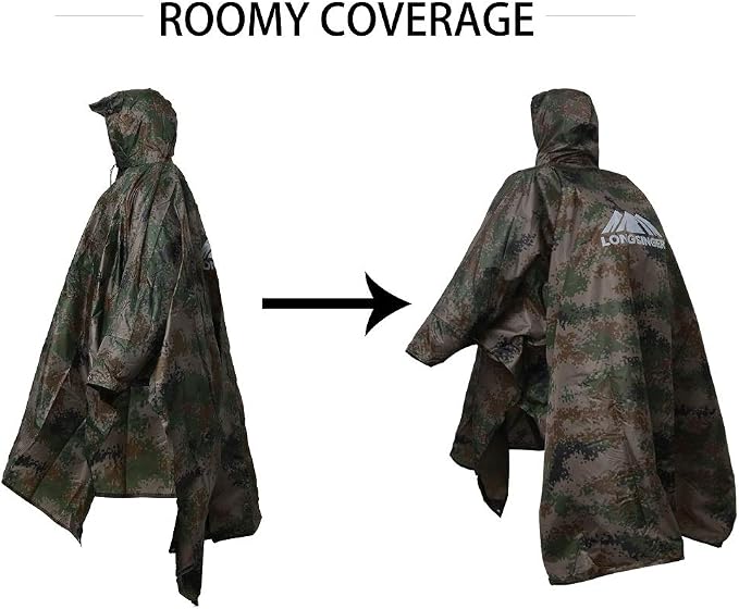 longsinger Rain Poncho for Adult, Waterproof Rain Poncho - Image 7