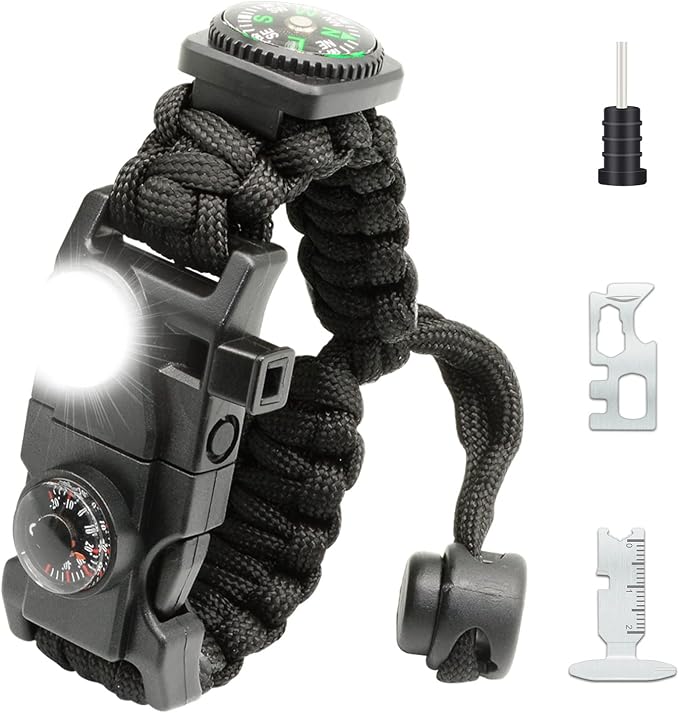 20 in 1 Survival Paracord Bracelet Adjustable Gear Kit by NVioAsport