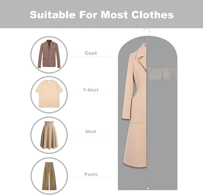 Dress Bags for Gowns Long, Suit Bag Cover for Storage and Travel - Image 3