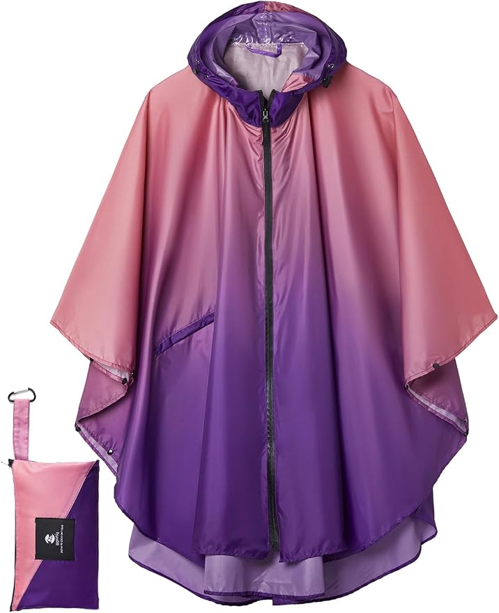 SaphiRose Rain Poncho Jacket Coat Hooded by SaphiRose