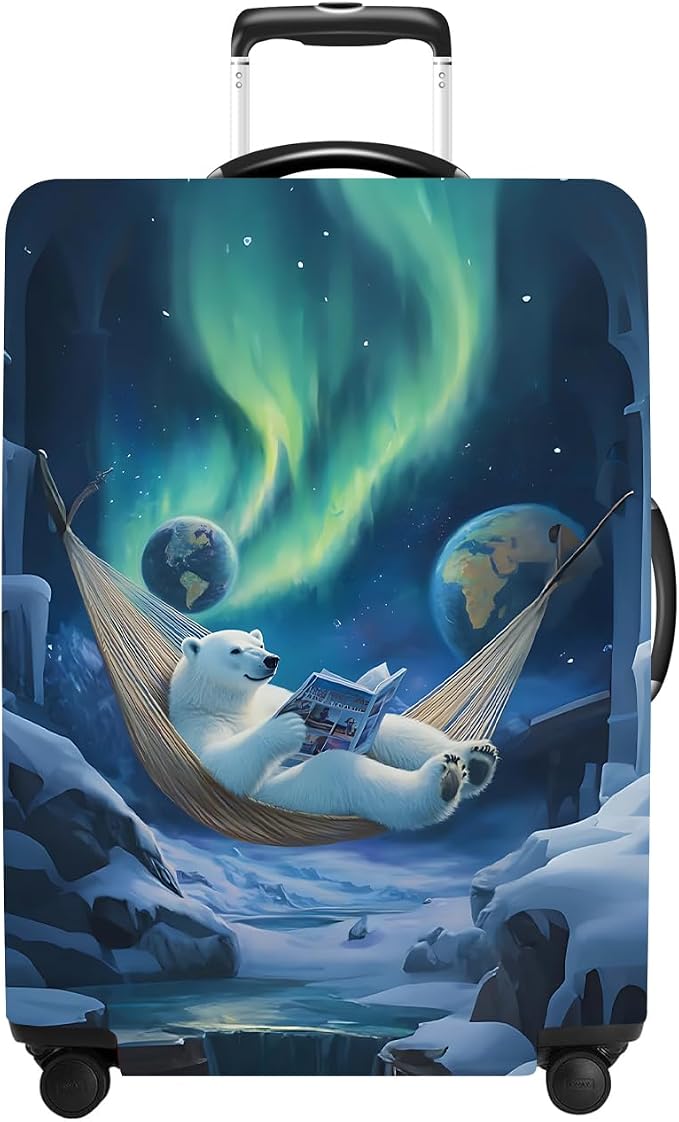 Polar bear Luggage Cover Washable Suitcase Protector Anti-Scratch, Stretchable by THISFIND