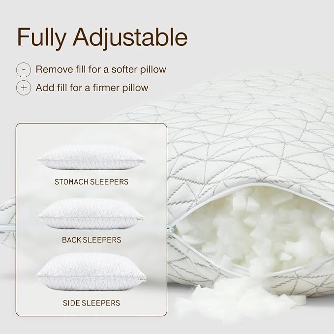 Coop Home Goods Original Adjustable Pillow, Queen Size Bed Pillows - Image 2