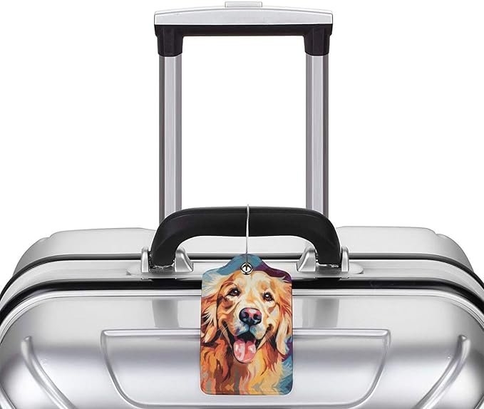 Dog Leather Luggage Tag with Stainless Steel Ring, Fun Name Id Card Cover - Image 5