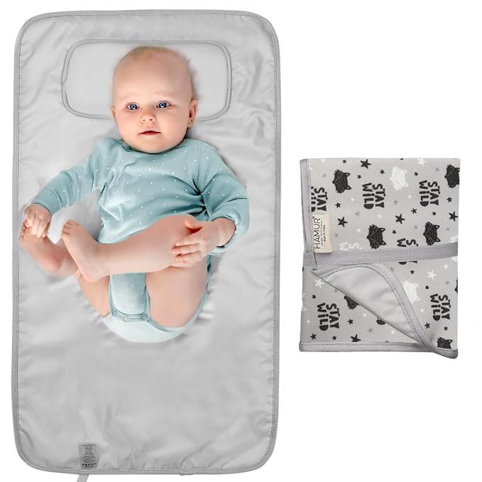 HAMUR HOME Portable Baby Changing Pad – Waterproof, Foldable & Lightweight by HAMURHOME