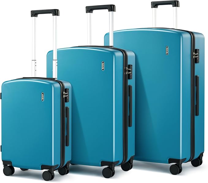 Hanke Hard Shell Luggage Sets 3 Pieces, Carry On and Checked Luggage Sets by Hanke