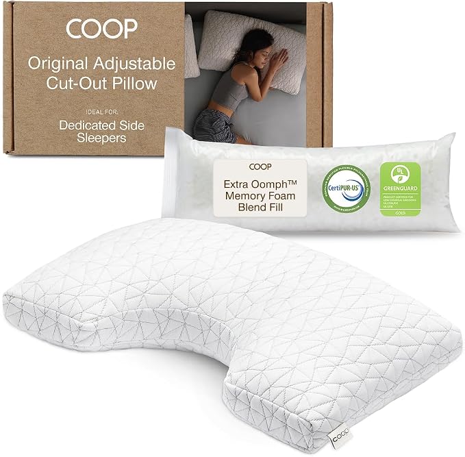 Coop Home Goods Original Cut-Out Adjustable Pillow, King Size Bed Pillows by CoopSleepGoods