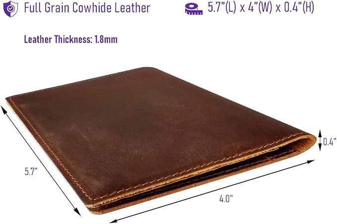 STAR VISTA Albatross Leather Travel Passport Holder, Minimalist Design - Image 2