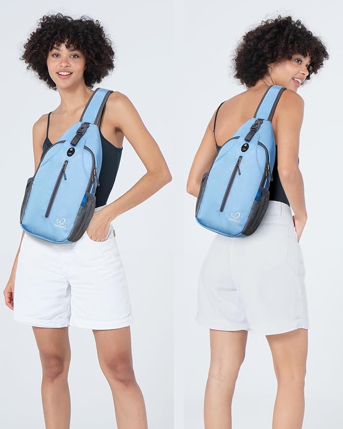 WATERFLY Crossbody Sling Backpack Sling Bag Travel Hiking Chest Bag Daypack - Image 2