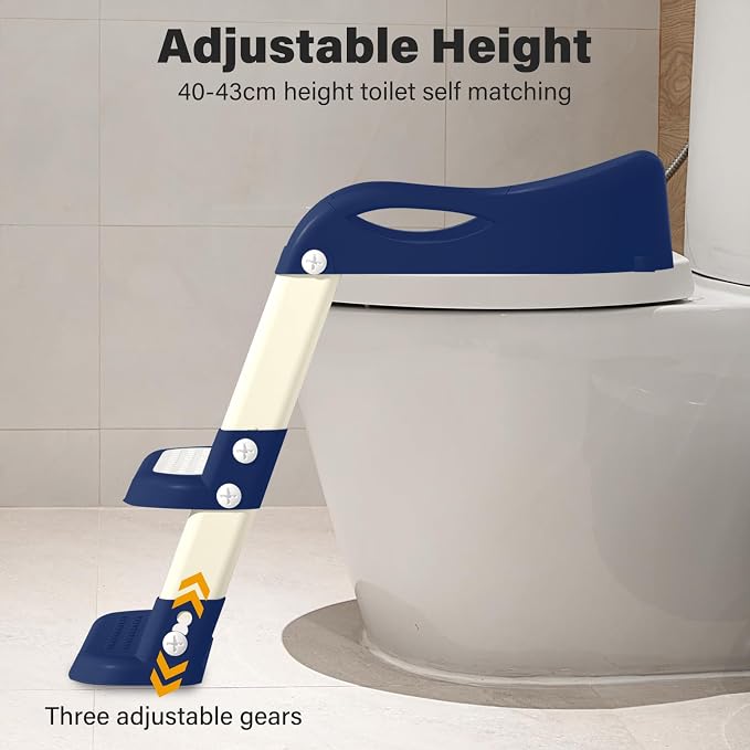 Potty Training Seat with Step Stool Ladder, Adjustable Foldable Potty Seat - Image 6