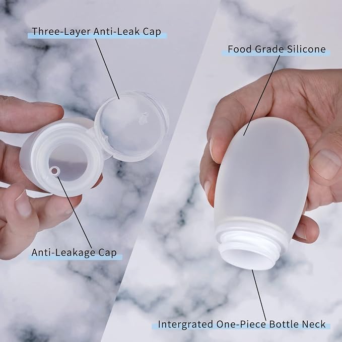 Silicone Travel Bottles for Toiletries TSA Approved Travel Size Containers Set - Image 5