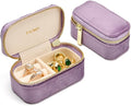 Small Travel Jewelry Case, Mini Tiny Plush Velvet Jewelry Box by TAIMY