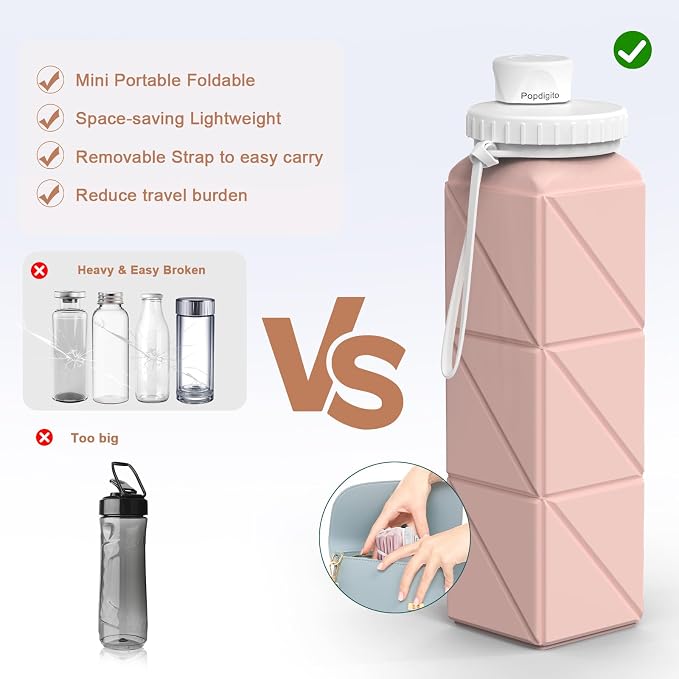 Collapsible Water Bottles, Portable Lightweight Reusable Leak-Proof BPA-Free - Image 7