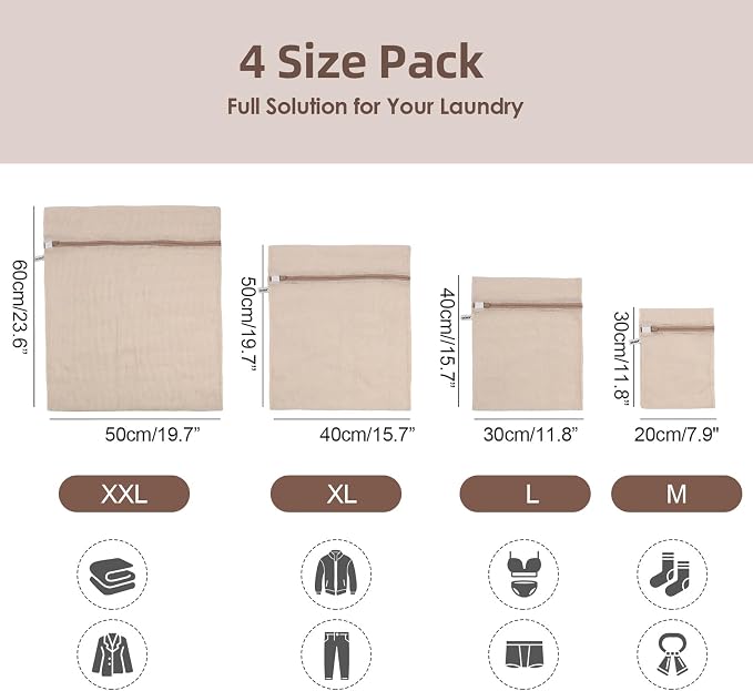 100% Cotton Mesh Laundry Bags, Premium Soft, No Dye - Image 6