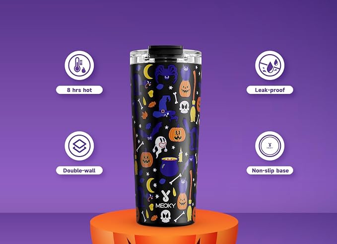 Meoky 24 oz Halloween Travel Coffee Mug - Image 4