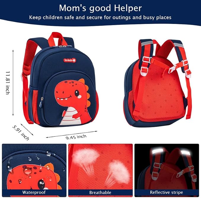 Padgene Toddler Backpacks Kids Preschool Backpack Waterproof Neoprene Animal - Image 3