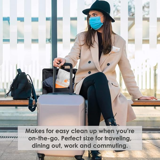NEATwipes Hand Sanitizing Wipes | Travel Essentials | Disposable Wet Wipe & - Image 3