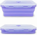 Purple Collapsible Sandwich Container, Silicone Lunch Container Bento Box by Lunbengo