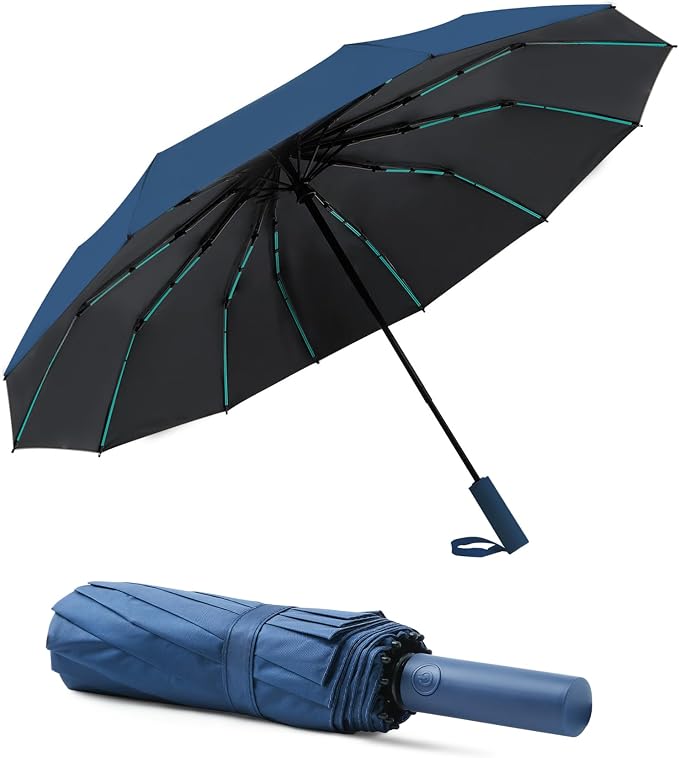 Large Double-Ribs Umbrella Automatic Folding Umbrella by Lantusire
