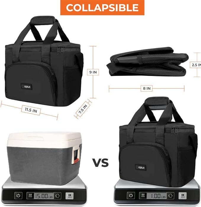 OPUX Soft Cooler Bag, Insulated Collapsible Lunch Cooler Bag - Image 4