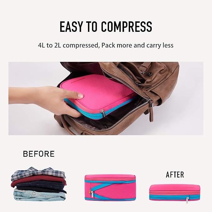 Bee Nesting Waterproof Compression Packing Cubes, Travel Packing organizers - Image 6