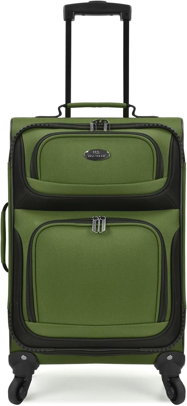 U.S. Traveler Lightweight Rolling 20" Carry On Luggage Softside Suitcase - Image 2