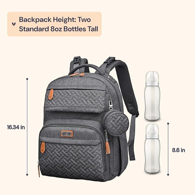 BabbleRoo Diaper Bag Backpack, Travel Backpack - Image 3