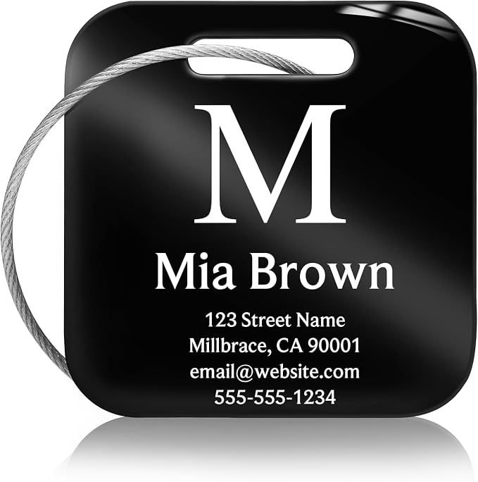 Customized Stainless Steel Luggage Tags: Personalize Your Suitcases, and Bags by Kcule