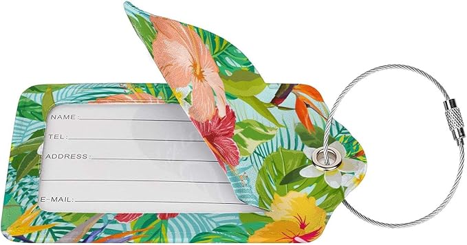 Set of 2 Luggage Tag for Suitcases Tie dye PU Leather Luggage Tag - Image 2