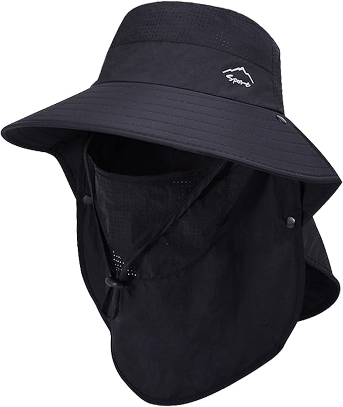 Sun Hat for Men Women with Neck Flap, UPF 50+ UV Protective Hiking Fishing Hats by ZOORON