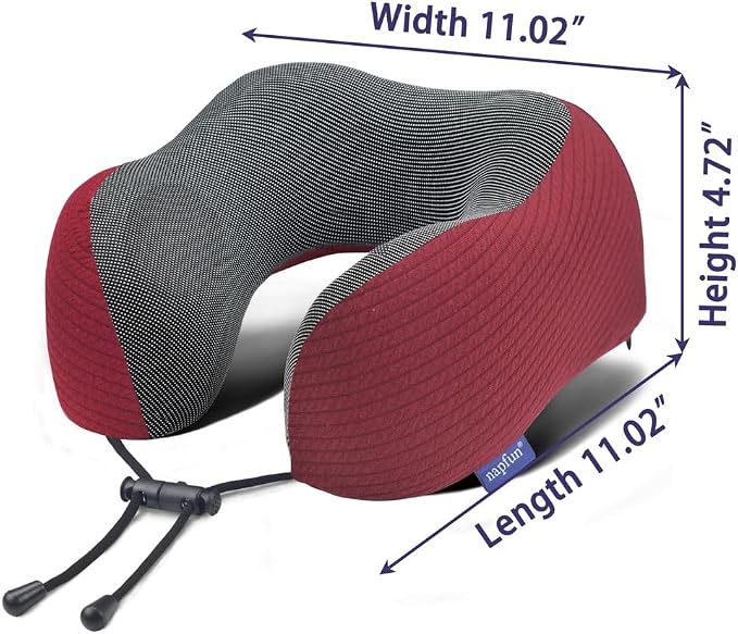 napfun Neck Pillow for Traveling, Upgraded Travel Neck Pillow for Airplane 100% - Image 5