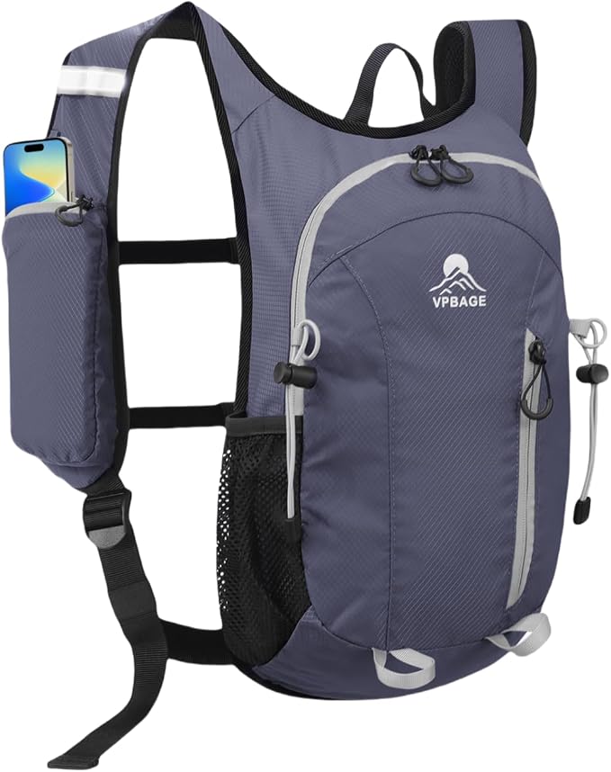 Small Hiking Backpack with Front Phone Holder, Packable Back pack with Chest by VPBAGE
