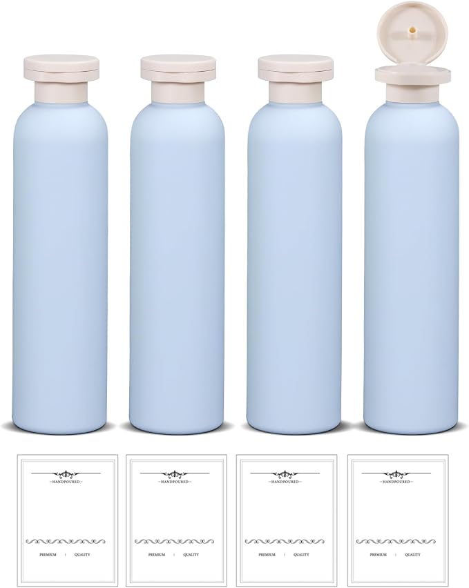 ASEVAT 8.8oz 4pack Refillable Travel Shampoo and Conditioner Bottles, Travel by ASEVAT