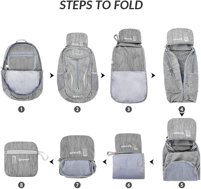 ZOMAKE 25L Ultra Lightweight Packable Backpack, Foldable Hiking Backpacks Water - Image 6