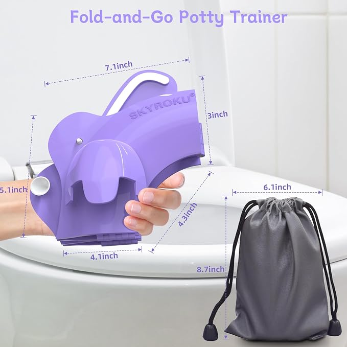 SKYROKU Foldable Kids Toilet Seat – Portable & Anti-Slip Travel Potty Training - Image 5