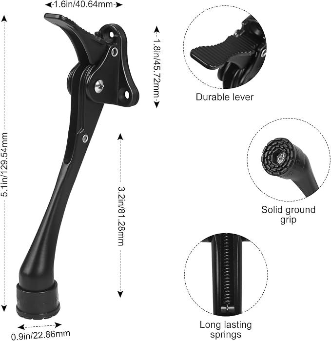 6 Inch Black Kick Down Door Stoppers - Image 3