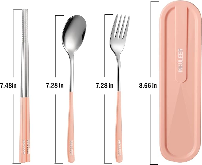 Travel cutlery set, 18/8 stainless steel cutlery, Reusable utensils set - Image 3