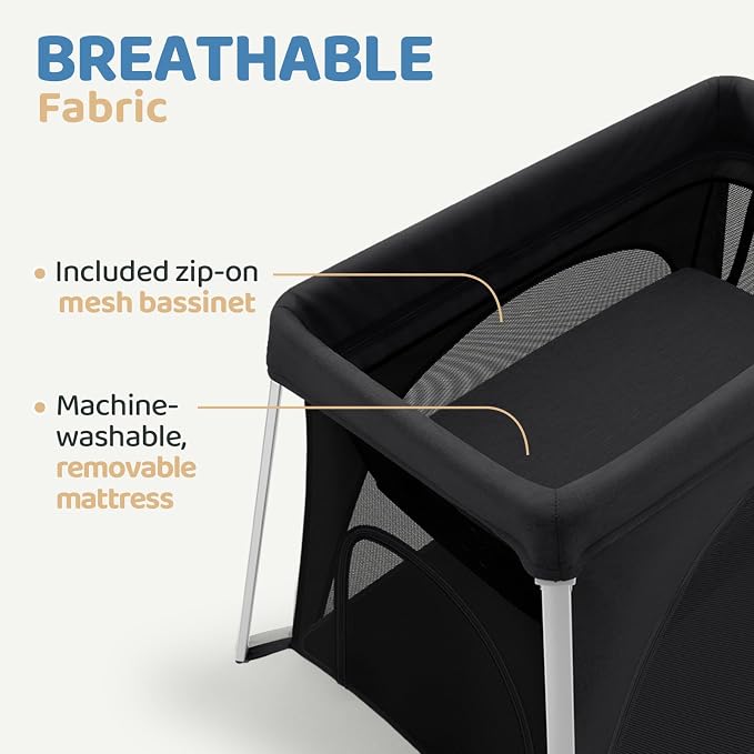HARPPA Travel Crib with Comfy Mattress, Lightweight Portable Crib Requires No - Image 8