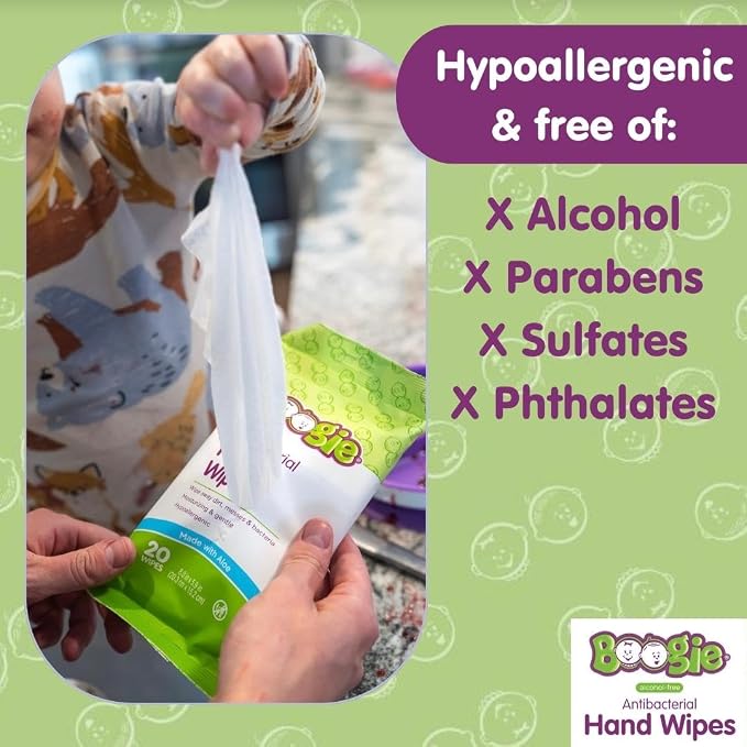 Boogie Antibacterial Hand Wipes by Boogie, Alcohol Free, Hypoallergenic and - Image 3