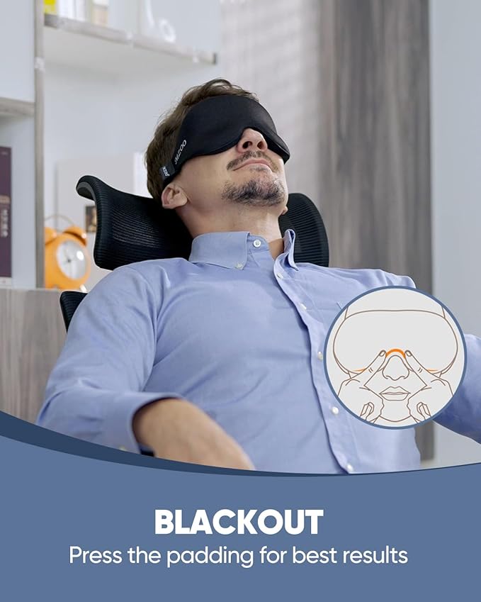 MZOO Sleep Eye Mask for Side Sleeper Men Women, Zero Eye Pressure 3D Sleeping - Image 4