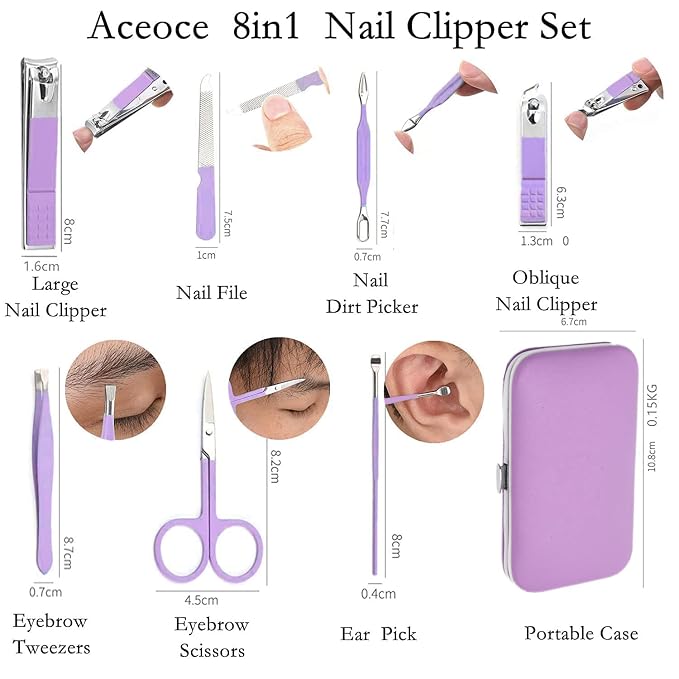 Manicure Set Women Nail Clipper Set Grooming Kit Pedicure Kit Finger Nail - Image 2