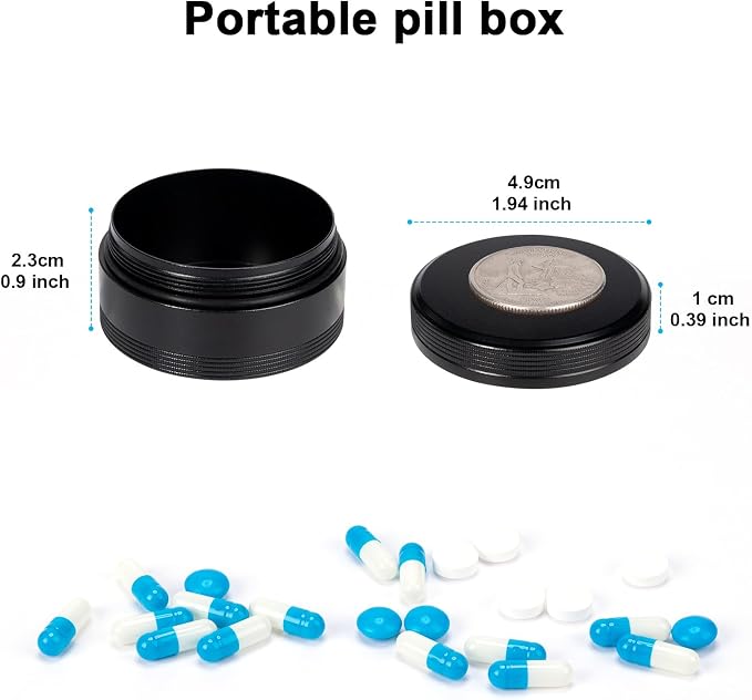 Portable Pill Box Metal Pill Case - Image 2
