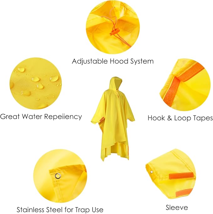 longsinger Rain Poncho for Adult, Waterproof Rain Poncho - Image 4