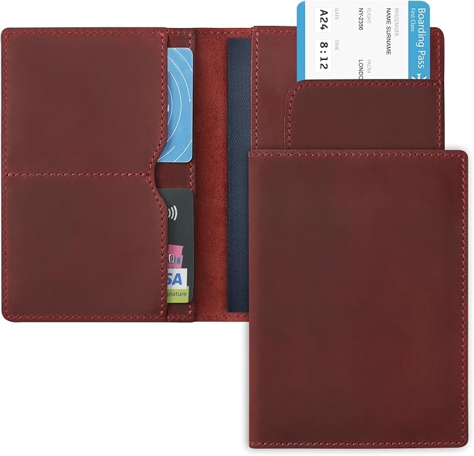 Jack&Chris Leather Passport Holder, Handmade Passport cover, Travel Wallet - Image 2