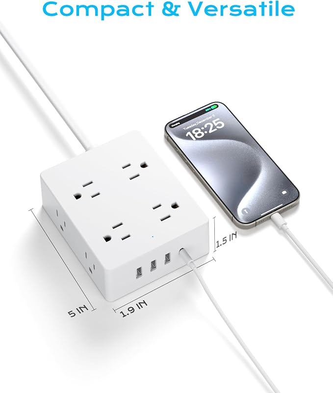 European Travel Plug Adapter, Olcorife Power Strip - Image 5